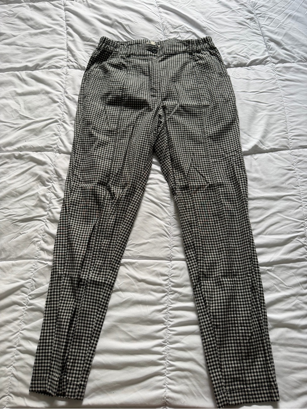 Urban Outfitters Black and White Gingham Straight Leg Pants